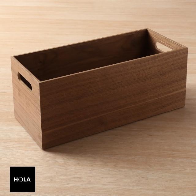 【HOLA】夏川木紋直角小收納盒 胡桃木色