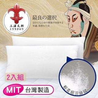 【三浦太郎】居家好睡眠-緹花抑菌羽絲絨舒眠枕/二入組(枕頭/抑菌枕/羽絲絨枕)