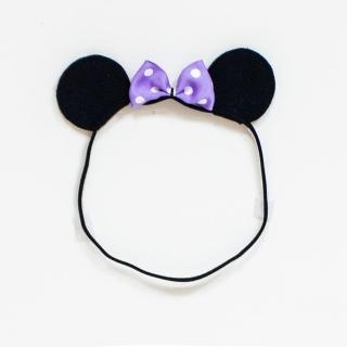 【美國 Chic Baby Rose】手工髮帶_米妮(薰衣草底白點點)