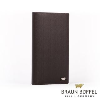 【BRAUN BUFFEL 德國小金牛】台灣總代理 HOMME-M紳士 17卡拉鍊零錢長夾-咖啡(BF306-301-ENY)