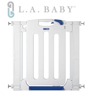【L.A. Baby】幼兒安全自動上鎖門欄 單向/圍欄/柵欄(純白色/附贈兩片延伸件)