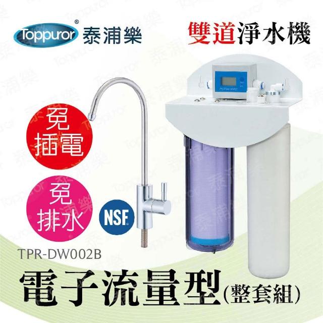 【Toppuror 泰浦樂】11吋電子流量型雙道淨水機-整套組 TPR-DW002B