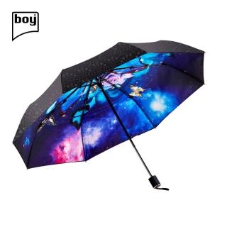 【boy】抗UV 雙層防曬 防潑水快乾三折晴雨傘（蛻變）(抗UV傘 防曬傘 防風傘 雙層傘布)