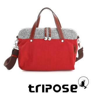 【tripose】漫遊系列岩紋玩色兩用手提背包(番茄紅)