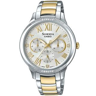 【CASIO 卡西歐】SHEEN 優雅時尚質感腕錶-金 情人節 送禮(SHE-3058SG-7A)