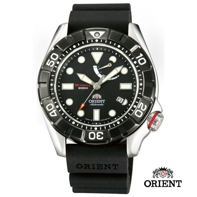 【ORIENT 東方錶】M-FORCE FOR AIR DIVING系列潛水機械錶 橡膠錶帶款  黑色 - 46mm(SEL03004B)