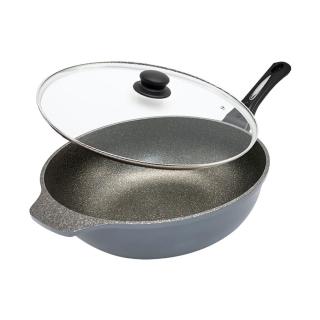 【義大利CUOCO】鈦晶岩不沾鍋大寶鍋組34cm(韓國製造進口)