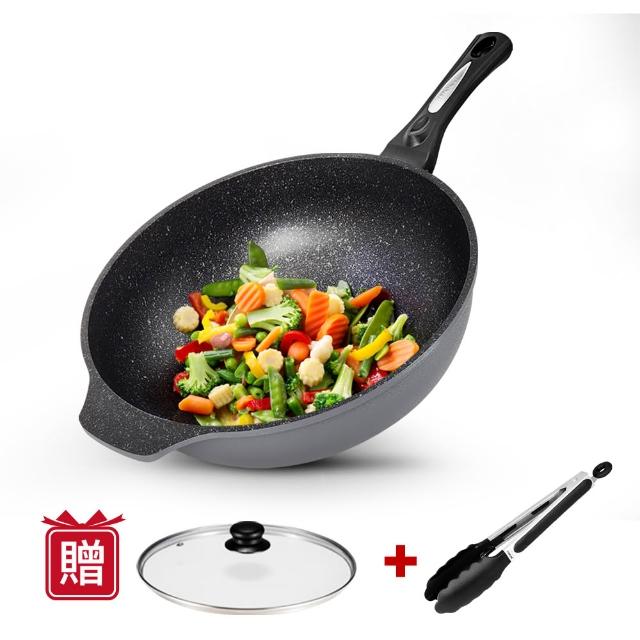 【CUOCO】鈦晶岩不沾鍋大寶鍋組34cm(韓國製造進口)