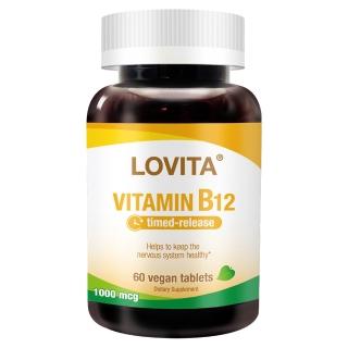 【LOVITA 愛維他】長效緩釋型維他命B12素食錠1000mcg(60錠)