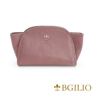 【義大利BGilio】優質時尚水洗羊皮元寶小包-粉紫色(1950.003B-10)