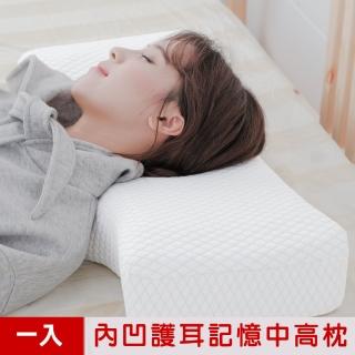 【米夢家居】內凹保健深度睡眠止鼾-護耳灌模記憶中高枕-密度60(1入)