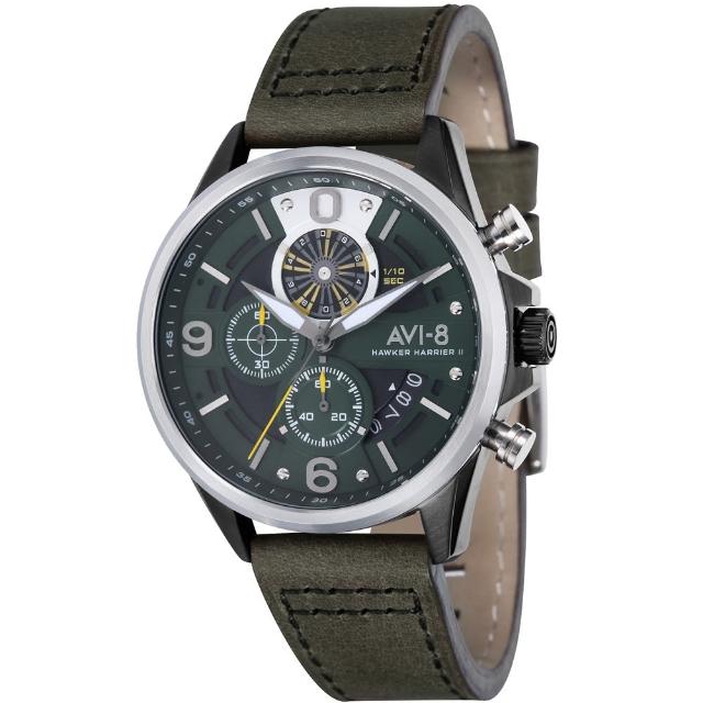 【AVI-8】Hawker Harrier II 戰鬥手錶(綠/卡其色 AIAV405102)