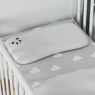 【Panda London】嬰兒枕 透氣 防扁頭 護頭型 甜夢好眠 熊貓刺繡(用到4歲的幼兒枕頭 大尺寸平枕)