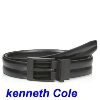 【KENNETH COLE】2018男時尚壓紋黑色可翻轉皮帶-網(預購)