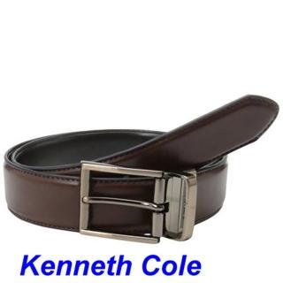 【KENNETH COLE】2018男時尚槍色調扣黑棕色可翻轉兩用皮帶-網(預購)