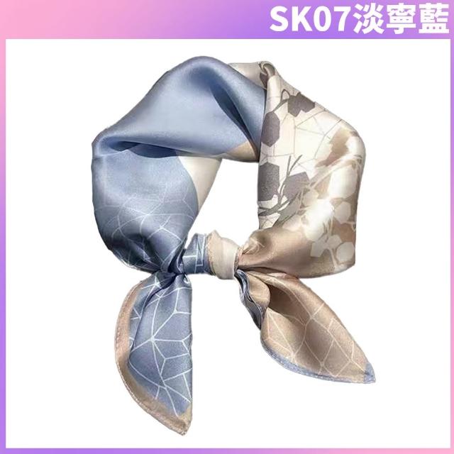 【I.Dear】100%蠶絲歐美圖騰頂級印花真絲領巾小方巾(43色)