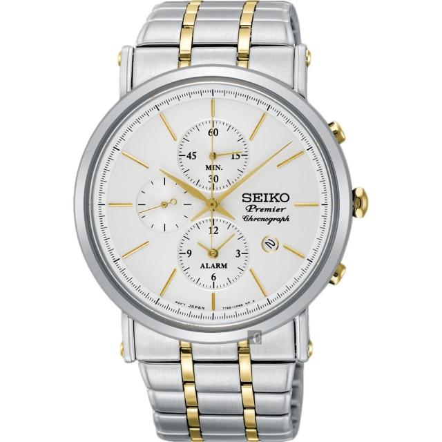 【SEIKO 精工】Premier 紳士計時男錶-銀/41mm(7T62-0LK0G  SNAF80J1)