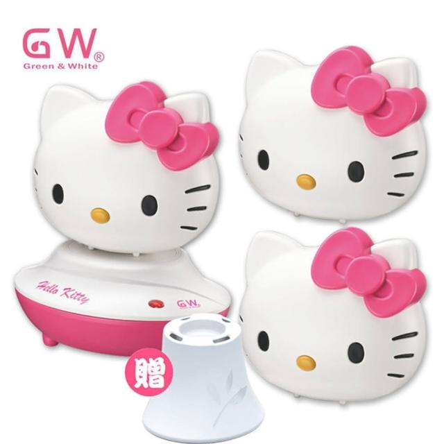 【GW 水玻璃】Hello Kitty分離式除濕機芳香組3機+1座(多國專利台灣製造)