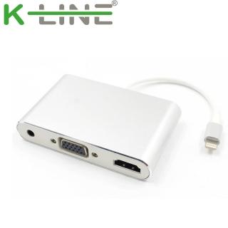 k-Line Apple影音傳輸線 iPhone/iPad to HDMI VGA MHL(銀)