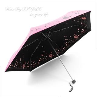 【RainSky】四季花卉雙絲印_輕量晴雨傘-防UV傘防曬傘降溫傘手開傘折傘(多色可選)
