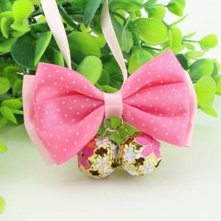 【Nikki飾品&玩具】甜美蝴蝶結項圈-中小型-粉紅色緞帶