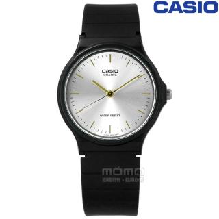 【CASIO 卡西歐】簡潔復刻 日本機芯 橡膠手錶 銀x黑 33mm(MQ-24-7E2)