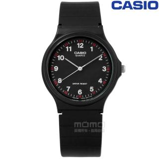 【CASIO 卡西歐】簡潔復刻 數字時標 日本機芯 橡膠手錶 黑色 33mm(MQ-24-1B)
