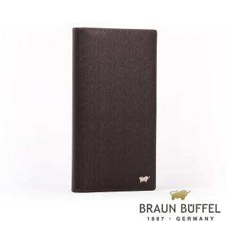 【BRAUN BUFFEL 德國小金牛】HOMME-M紳士系列17卡拉鍊零錢長夾(咖啡)