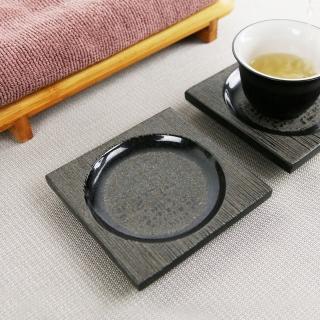 【生活禪】玄武岩石雕茶盤-小方杯墊 2入 B21-A05(9x9x1.5cm)