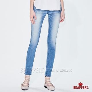【BRAPPERS】女款 新美腳Royal系列-中低腰彈性割破直筒褲(淺藍)
