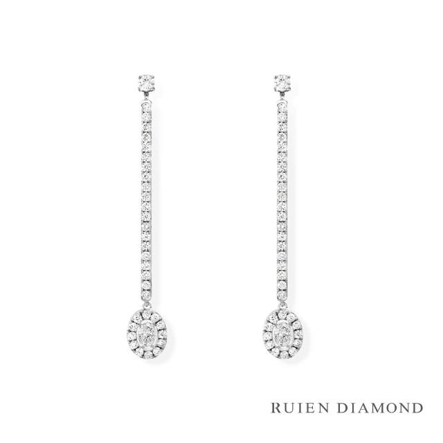 【RUIEN DIAMOND 瑞恩鑽石】輕珠寶系列 8分 鑽石(14K白金 鑽石耳環)