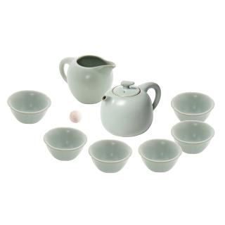 【LohasPottery 陸寶】汝窯藏器 錦珠壺茶組 一壺一海六杯(瑪瑙為釉  精湛工藝)