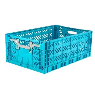 【Aykasa】土耳其折疊籃 L 土耳其藍