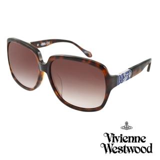 【Vivienne Westwood】英國薇薇安魏斯伍德復古撞色星球太陽眼鏡(琥珀 AN757M02)