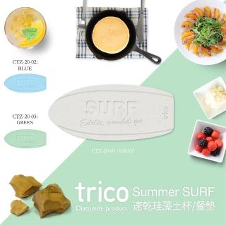 【日本TRICO】SUMMER SURF速乾珪藻土杯墊/餐墊(藍色)