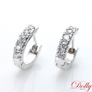 【DOLLY】天然鑽石 0.40克拉 14K金鑽石耳環(003)