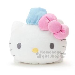 〔小禮堂〕Hello Kitty 造型靠墊抱枕《粉白.藍帽子.趴姿》靠枕.玩偶