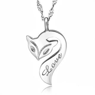 【I-SHINE】火狐狸-招桃花開運LOVE字狐狸銀項鍊(火狐狸)