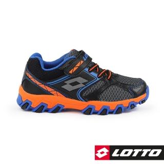 【LOTTO】童鞋 冒險王 防潑水越野跑鞋(黑/橘-LT8AKR7030)
