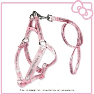【HELLO KITTY】寵物胸背+牽繩 M號(大頭款 紅/粉/紫)