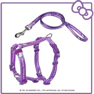 【HELLO KITTY】寵物H型胸背+牽繩 L號(大頭款 紅/粉/紫)