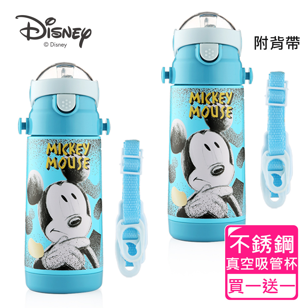 Disney 迪士尼 米奇黑白 304不銹鋼真空彈跳吸管保溫瓶380ml 買一送一 Momo購物網