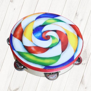 【美佳音樂】打擊樂器 棒棒糖手搖鼓/鈴鼓-6吋