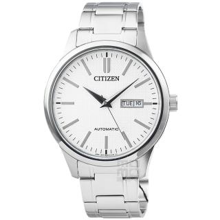 【CITIZEN 星辰】大錶徑機械鋼帶男錶-白(NH7520-56A)