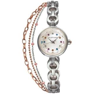 【JILL STUART】Chain系列秀氣優雅時尚晶鑽鍊錶款(銀/彩鑽 JISILDR005)
