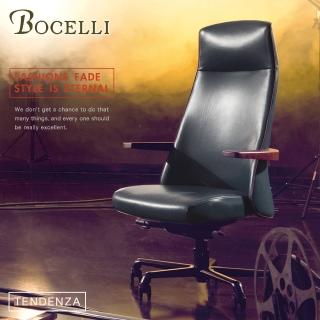【BOCELLI】TENDENZA趨勢風尚高背辦公椅義大利牛皮經典黑(牛皮辦公椅)