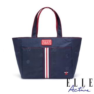【ELLE active】經典復刻系列-托特包/購物袋/手提袋-小-藍色