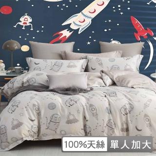 【貝兒居家寢飾生活館】100%天絲五件式兩用被床罩組 卡通(單人/多款任選)