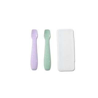 6193918 OL 【2angels】矽膠餵食湯匙2入 附收納盒(矽膠湯匙 學習湯匙 副食品餐具)