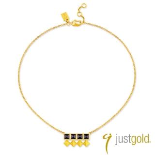 【Just Gold 鎮金店】搖滾鉚釘純金系列 黃金項鍊(輕巧版)